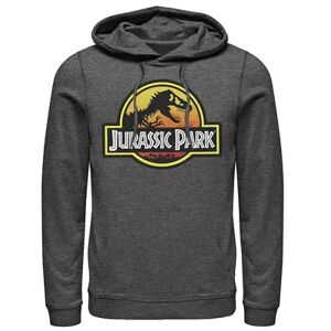 Licensed Character Men's Jurassic Park Firey Sunset Logo Hoodie, Size: Medium, Grey