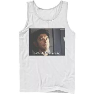 Licensed Character Men's Jurassic Park Life Finds A Way Goldblum Jeff Stare Tank Top, Size: Large, White