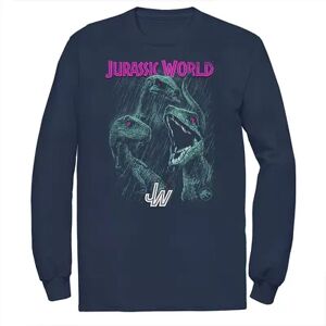 Licensed Character Men's Jurassic World Two Raptors Neon Glow Squad Tee, Size: Small, Blue