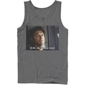 Licensed Character Men's Jurassic Park Life Finds A Way Goldblum Jeff Stare Tank Top, Size: Large, Grey