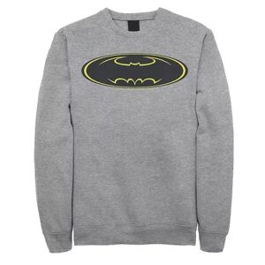 Men's DC Comics Batman Yellow Line Chest Logo Sweatshirt, Size: 3XL, Grey