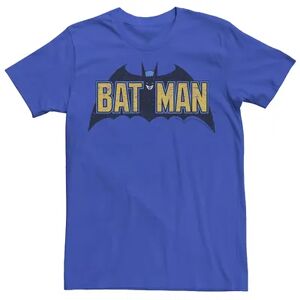 Licensed Character Men's DC Comics Batman Distressed Vintage Text Logo Tee, Size: Medium, Blue
