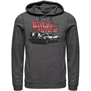 Licensed Character Men's Back To The Future Retro Vintage Delorean Hoodie, Size: Medium, Dark Grey