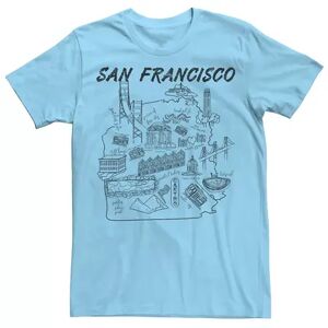 Licensed Character Men's San Francisco Grid Line Art Destination Tee, Size: XL, Light Blue