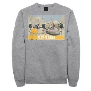 Men's Star Wars Luke, Obi-Wan & C-3PO Play It Cool Meme Sweatshirt, Size: 3XL, Med Grey