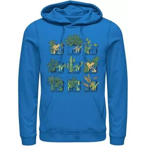 Licensed Character Men's MTV Mtve Succulents Plants Logo Hoodie, Size: XXL, Med Blue