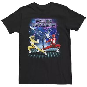 Licensed Character Big & Tall Power Rangers 90's Style Group Shot Tee, Men's, Size: 5XL, Black
