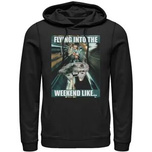 Licensed Character Men's Star Wars Millennium Falcon Flying Into The Weekend Like Hoodie, Size: XL, Black