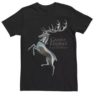 Licensed Character Men's Game Of Thrones Iron Anniversary Buck Logo Tee, Size: Small, Black