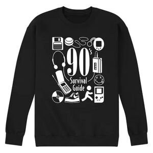 Licensed Character Men's 90's Survival Guide Sweatshirt, Size: Large, Black