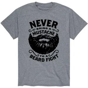 Licensed Character Men's Mustache To Beard Fight Tee, Size: Small, Med Grey