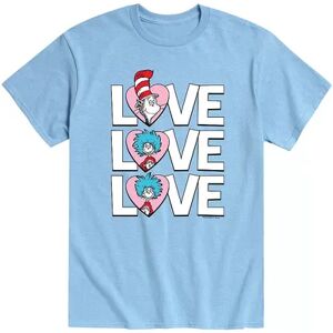 Licensed Character Men's Dr. Seuss The Cat In The Hat Love Stacked Tee, Size: Medium, Light Blue