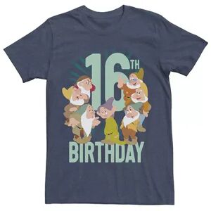 Licensed Character Men's Disney Snow White Dwarfs Group Shot 16th Birthday Tee, Size: XXL, Blue