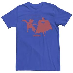 Licensed Character Men's DC Super Pets Super Hero Duo Superman and Krypto Tee, Size: XL, Med Blue