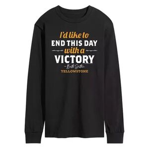 Licensed Character Men's Yellowstone End Day With Victory Long Sleeve Tee, Size: XL, Black