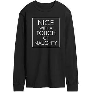 Licensed Character Men's Nice Naughty Long Sleeve Tee, Size: Large, Black