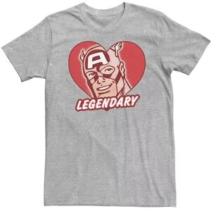 Marvel Big & Tall Marvel Captain America Legendary Heart-Shaped Portrait Tee, Men's, Size: XXL Tall, Med Grey