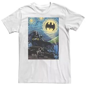 Licensed Character Big & Tall DC Comics Batman The Dark Knight Starry Night Style Tee Tee, Men's, Size: Large Tall, White