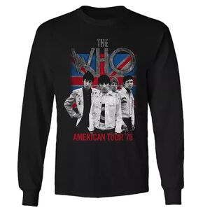 Licensed Character Men's The Who American Tour 76 Long Sleeve Tee, Size: Medium, Black