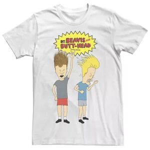 Licensed Character Men's Beavis and Butthead Head Bang Original Logo Tee, Size: Large, White