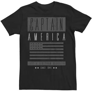 Licensed Character Men's Marvel Captain America Vintage Flag Poster Tee, Size: Small, Black