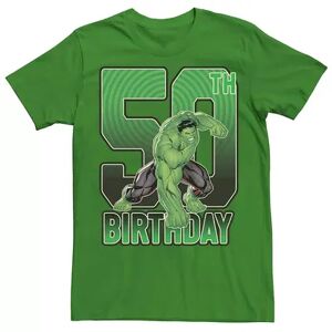 Licensed Character Men's Marvel's Hulk 50th Birthday Tee, Size: XL, Med Green