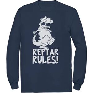 Licensed Character Men's Rugrats Reptar Rules Long Sleeve Tee, Size: XXL, Blue