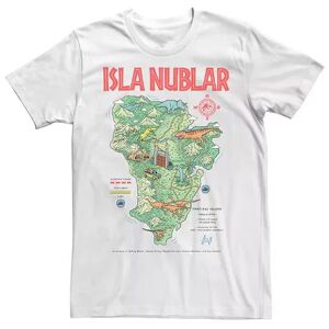 Licensed Character Men's Jurassic Park Island Guide Map Tee, Size: XL, White