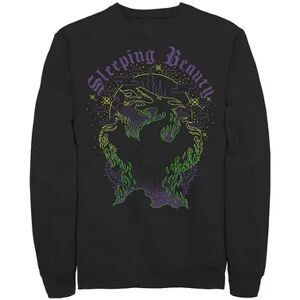 Licensed Character Men's Disney's Sleeping Beauty Dragon Outline Logo Long Sleeve Fleece, Size: XXL, Black