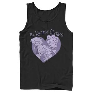 Licensed Character Men's Ed, Edd & Eddy The Kanker Sisters Purple Hue Heart Portrait Tank, Size: Medium, Black