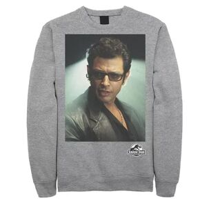 Jurassic World Men's Jurassic Park Ian Malcolm Head Shot Photo Graphic Graphic Fleece Pullover Pullover, Size: Large, Med Grey