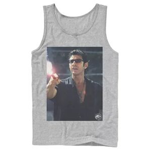 Licensed Character Men's Jurassic Park Ian Malcolm Road Flare Photo Graphic Tank Top, Size: XL, Med Grey