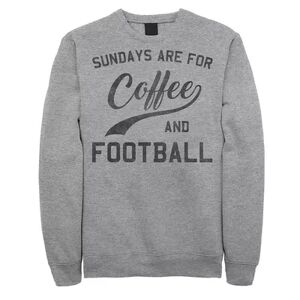 Licensed Character Men's Sundays Are For Coffee And Football Text Graphic Fleece Pullover, Size: 3XL, Med Grey