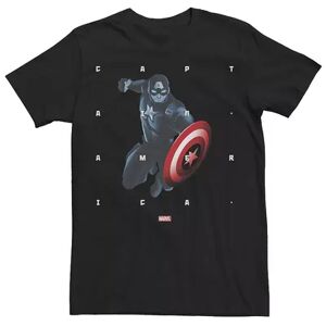Men's Marvel Captain America Halftone Word Stack Portrait Graphic Tee, Size: Small, Black
