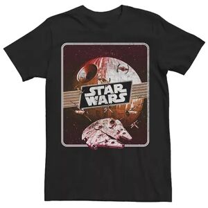 Men's Star Wars Death Star and Millennium Falcon Escape Graphic Tee, Size: Large, Black
