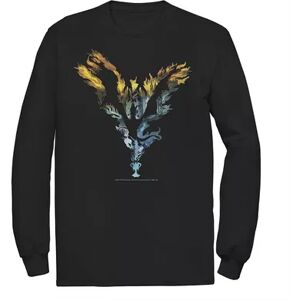 Licensed Character Men's Harry Potter Dragon Flame Silhouette Long Sleeve Tee, Size: Small, Black