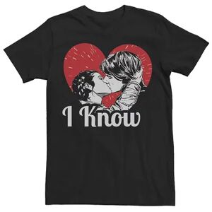 Men's Star Wars Han Solo and Princess Leia Kiss Valentine's Day Tee, Size: 3XL, Black