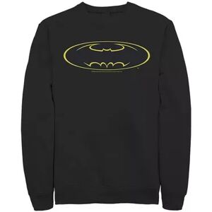 Men's DC Comics Batman Yellow Line Chest Logo Sweatshirt, Size: 3XL, Black