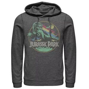 Licensed Character Men's Jurassic Park Retro Circle Hoodie, Size: XXL, Grey