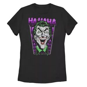 Licensed Character Juniors' DC Comics Batman The Joker Laughing Tee, Girl's, Size: Large, Black