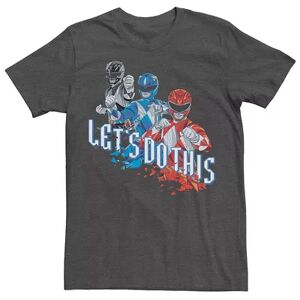 Licensed Character Men's Power Rangers Let's Do This Group Shot Tee, Size: 3XL, Dark Grey