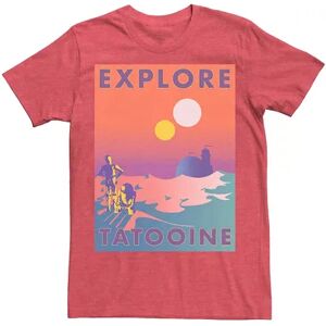 Men's Star Wars Explore Tatooine Faded Retro C-3PO & R2-D2 Poster Tee, Size: XL, Red