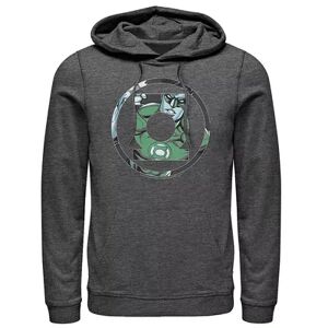 Licensed Character Men's DC Comics Green Lantern Face Logo Hoodie, Size: Small, Grey