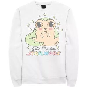 Licensed Character Men's Star Wars Cute Cartoon Jabba The Hutt Sweatshirt, Size: Small, White