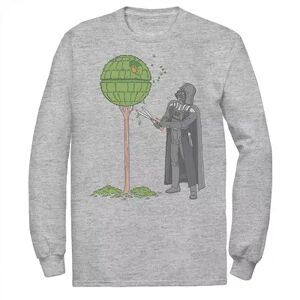 Licensed Character Men's Star Wars Darth Vader Death Star Topiary Tee, Size: Small, Med Grey