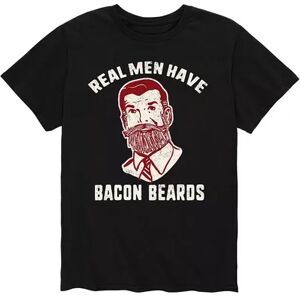 Licensed Character Men's Real Men Have Bacon Beard Tee, Size: Medium, Black