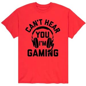 Licensed Character Men's Cant Hear You Gaming Tee, Size: Medium, Red