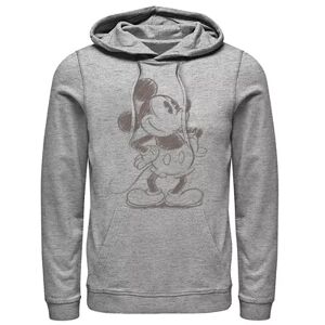 Disney Men's Disney Mickey Mouse Pencil Sketch Original Hoodie, Size: XL, Med Grey