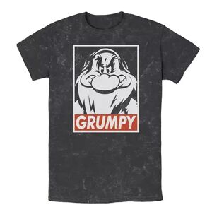 Licensed Character Men's Disney Snow White Grumpy Streetwear Poster Wash Tee, Size: XL, Black