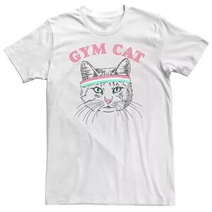 Licensed Character Big & Tall Gym Cat Outline With Headband Tee, Men's, Size: 3XL Tall, White